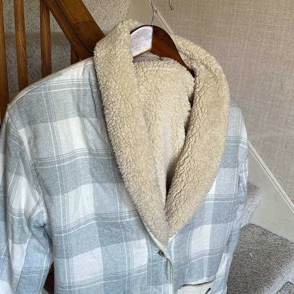 We The Free / Free People Woodlands Sherpa Flannel Plaid Cabin Jacket - Picture 5 of 11